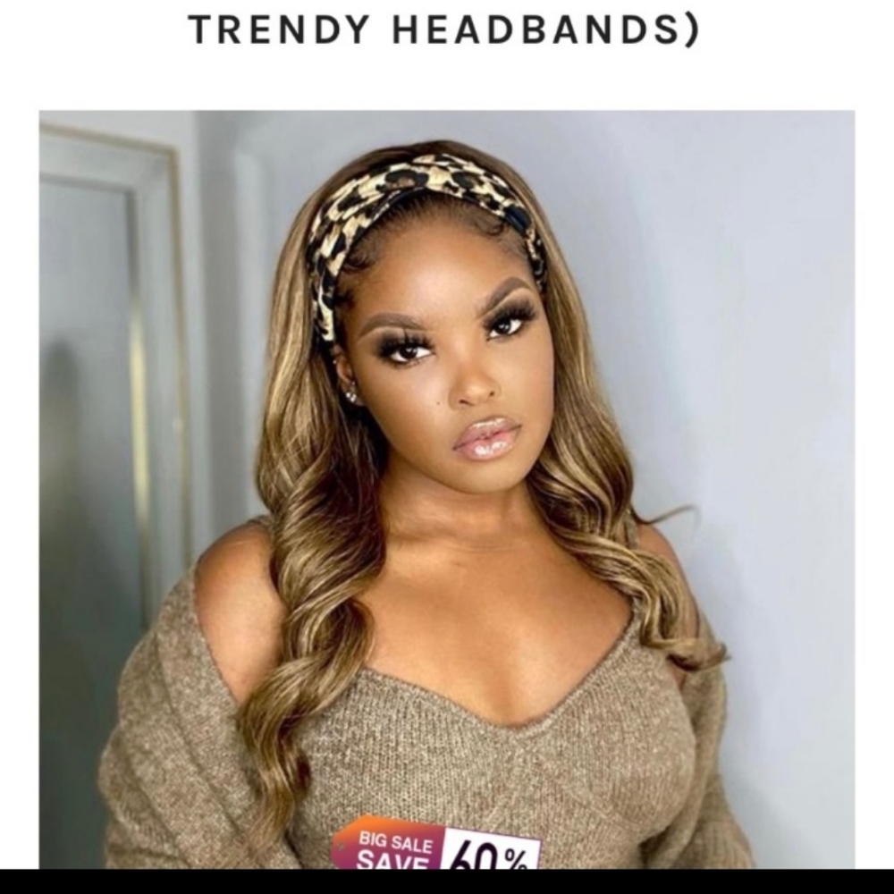 Luvme hair Mixed Color brown blonde Headband Wig